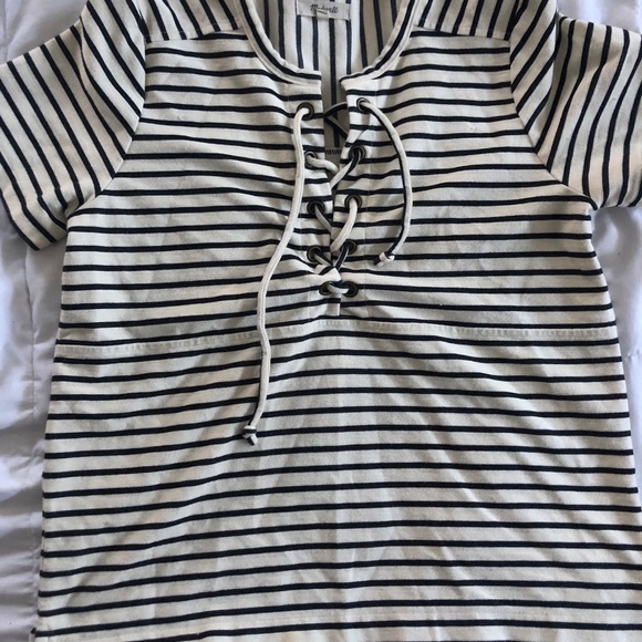 Madewell Beachy Tie Front Striped Top - Picture 1 of 3